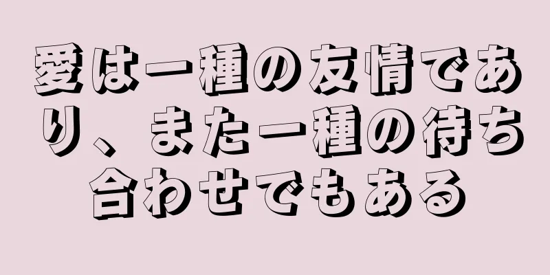 愛は一種の友情であり、また一種の待ち合わせでもある