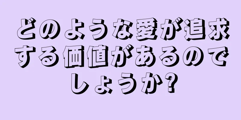 どのような愛が追求する価値があるのでしょうか?