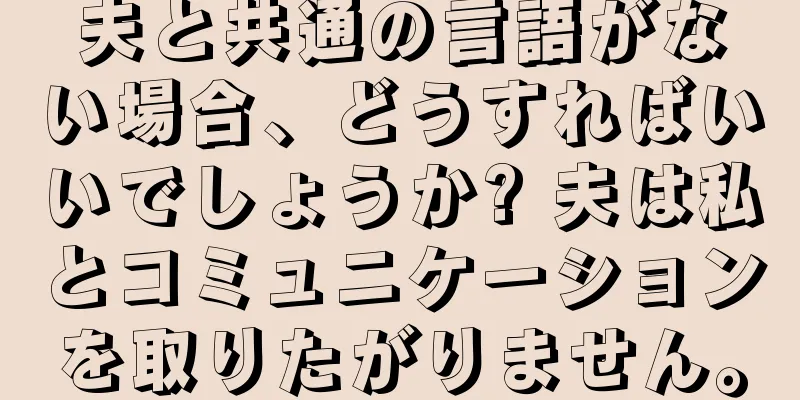 夫と共通の言語がない場合、どうすればいいでしょうか? 夫は私とコミュニケーションを取りたがりません。