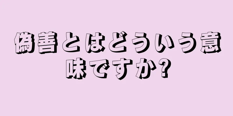 偽善とはどういう意味ですか?