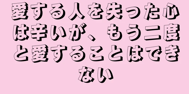 愛する人を失った心は辛いが、もう二度と愛することはできない