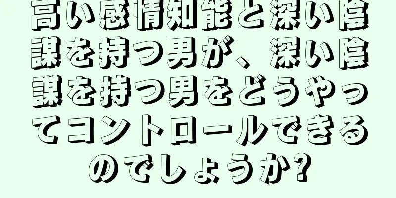 高い感情知能と深い陰謀を持つ男が、深い陰謀を持つ男をどうやってコントロールできるのでしょうか?
