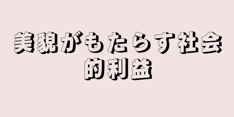 美貌がもたらす社会的利益