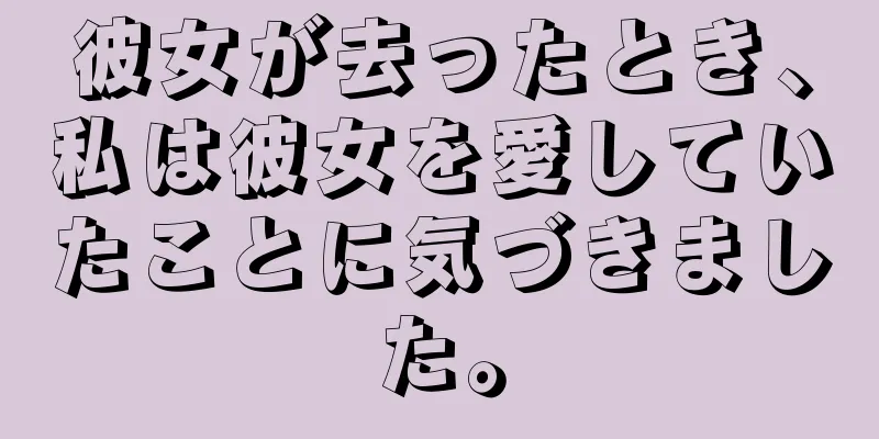 彼女が去ったとき、私は彼女を愛していたことに気づきました。