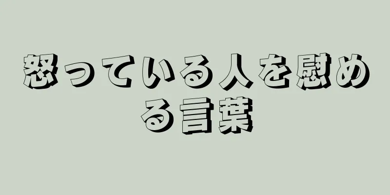 怒っている人を慰める言葉