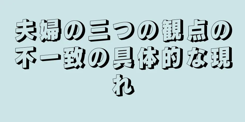 夫婦の三つの観点の不一致の具体的な現れ