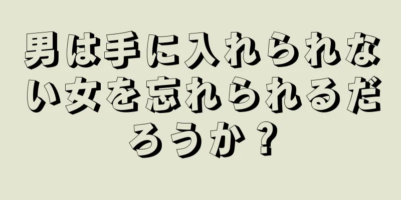 男は手に入れられない女を忘れられるだろうか？