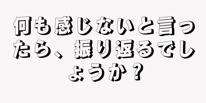何も感じないと言ったら、振り返るでしょうか？