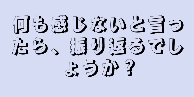 何も感じないと言ったら、振り返るでしょうか？