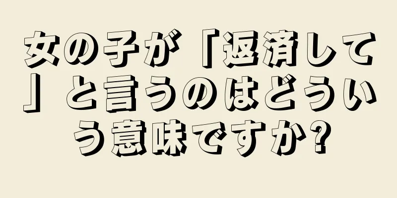 女の子が「返済して」と言うのはどういう意味ですか?