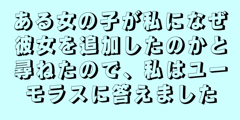 ある女の子が私になぜ彼女を追加したのかと尋ねたので、私はユーモラスに答えました