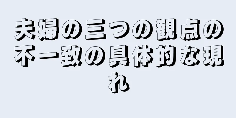 夫婦の三つの観点の不一致の具体的な現れ