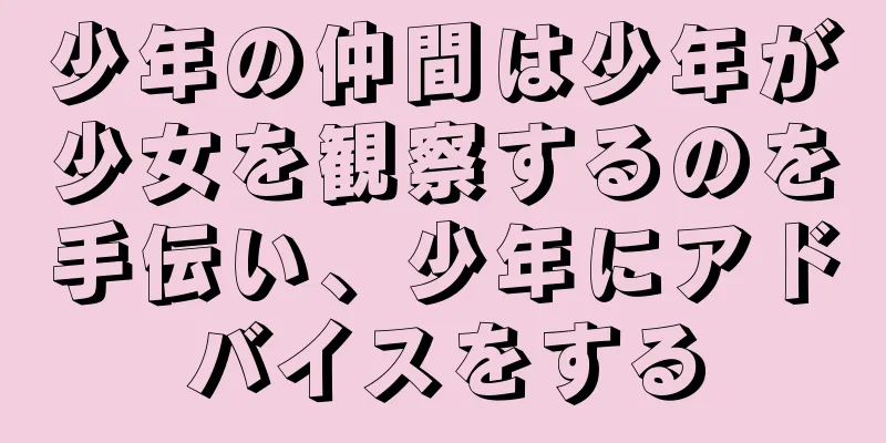 少年の仲間は少年が少女を観察するのを手伝い、少年にアドバイスをする