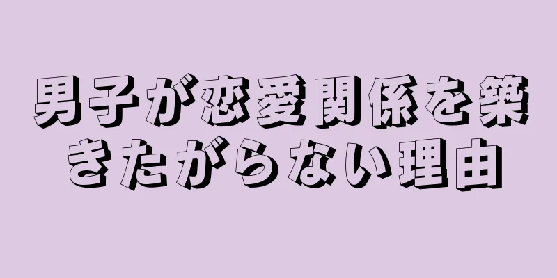 男子が恋愛関係を築きたがらない理由