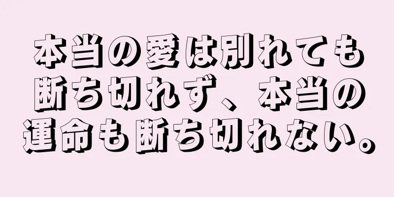 本当の愛は別れても断ち切れず、本当の運命も断ち切れない。