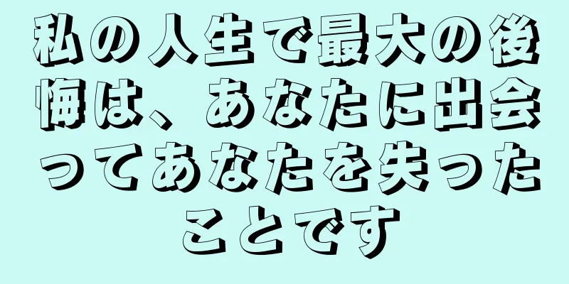 私の人生で最大の後悔は、あなたに出会ってあなたを失ったことです