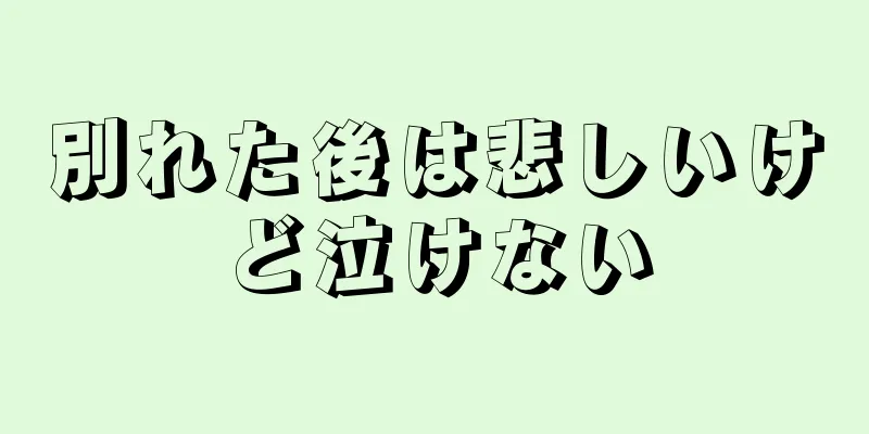 別れた後は悲しいけど泣けない