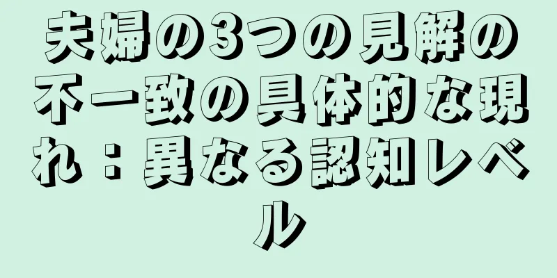 夫婦の3つの見解の不一致の具体的な現れ：異なる認知レベル