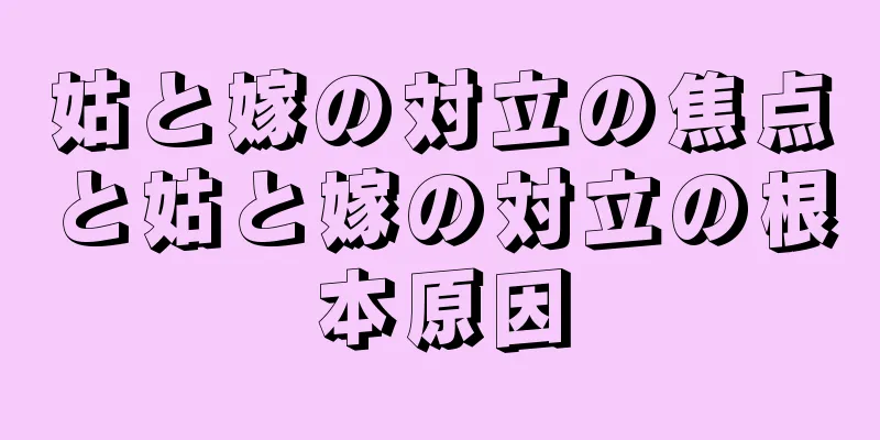 姑と嫁の対立の焦点と姑と嫁の対立の根本原因