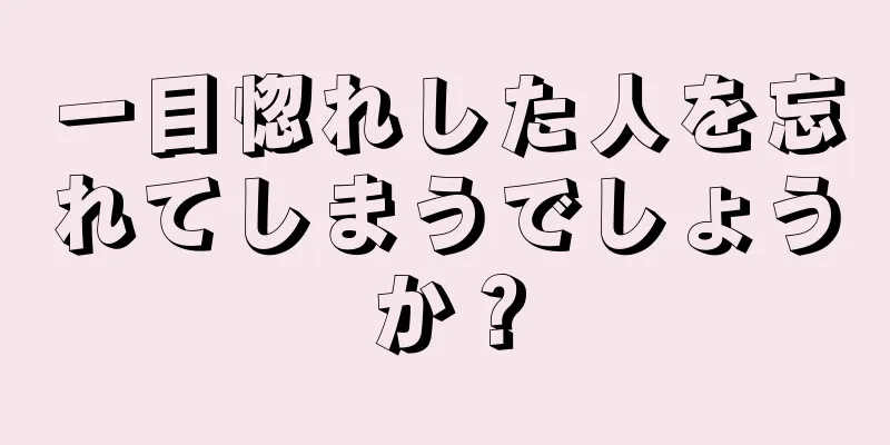 一目惚れした人を忘れてしまうでしょうか？