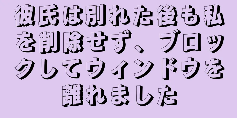 彼氏は別れた後も私を削除せず、ブロックしてウィンドウを離れました