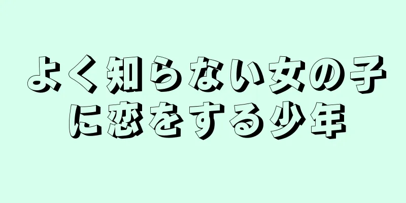 よく知らない女の子に恋をする少年