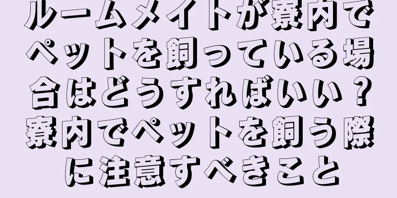 ルームメイトが寮内でペットを飼っている場合はどうすればいい？寮内でペットを飼う際に注意すべきこと
