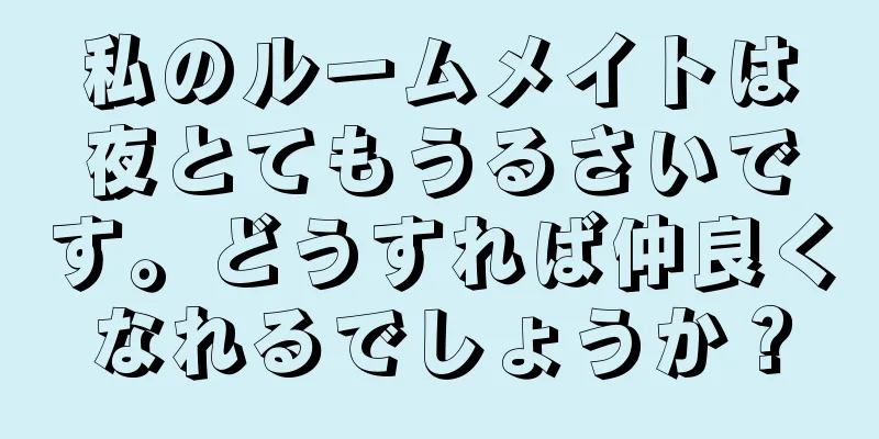 私のルームメイトは夜とてもうるさいです。どうすれば仲良くなれるでしょうか？