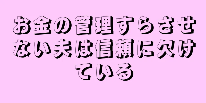 お金の管理すらさせない夫は信頼に欠けている