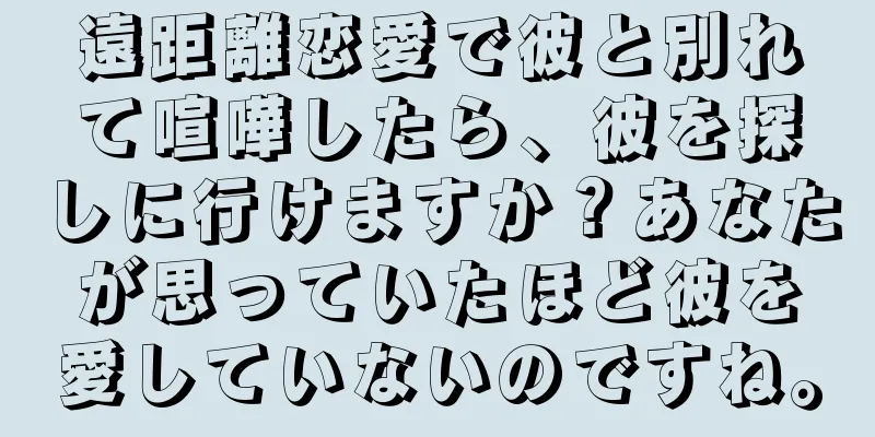 遠距離恋愛で彼と別れて喧嘩したら、彼を探しに行けますか？あなたが思っていたほど彼を愛していないのですね。