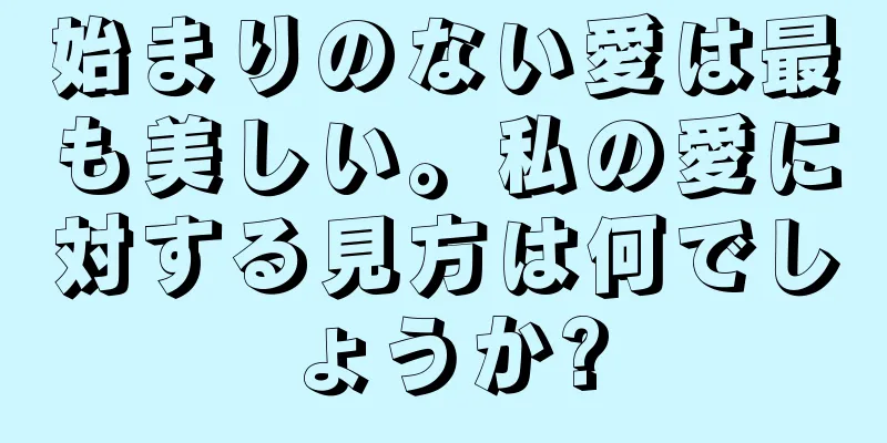 始まりのない愛は最も美しい。私の愛に対する見方は何でしょうか?