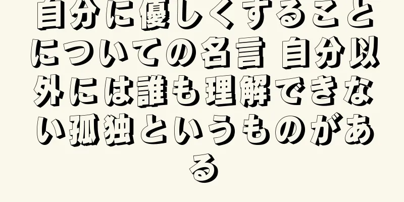 自分に優しくすることについての名言 自分以外には誰も理解できない孤独というものがある