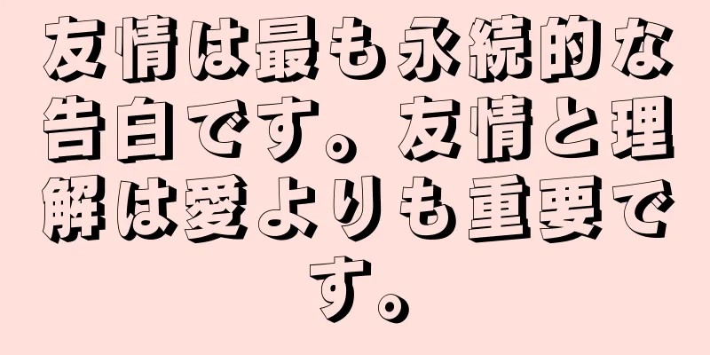 友情は最も永続的な告白です。友情と理解は愛よりも重要です。