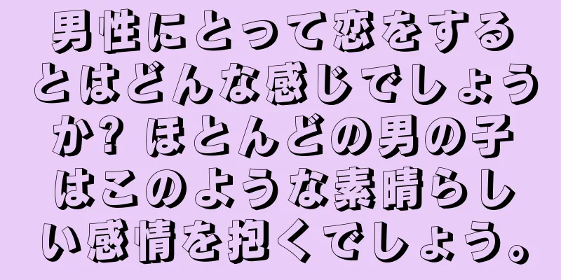 男性にとって恋をするとはどんな感じでしょうか? ほとんどの男の子はこのような素晴らしい感情を抱くでしょう。