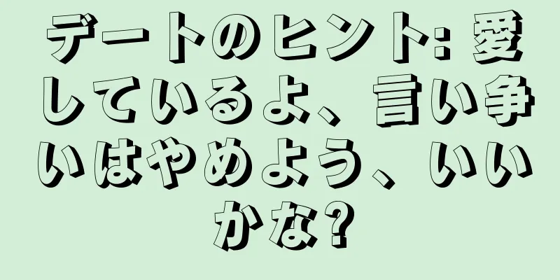 デートのヒント: 愛しているよ、言い争いはやめよう、いいかな?