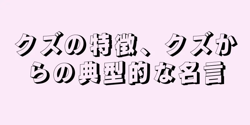 クズの特徴、クズからの典型的な名言