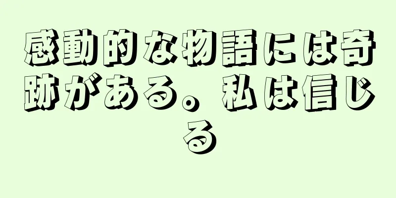 感動的な物語には奇跡がある。私は信じる