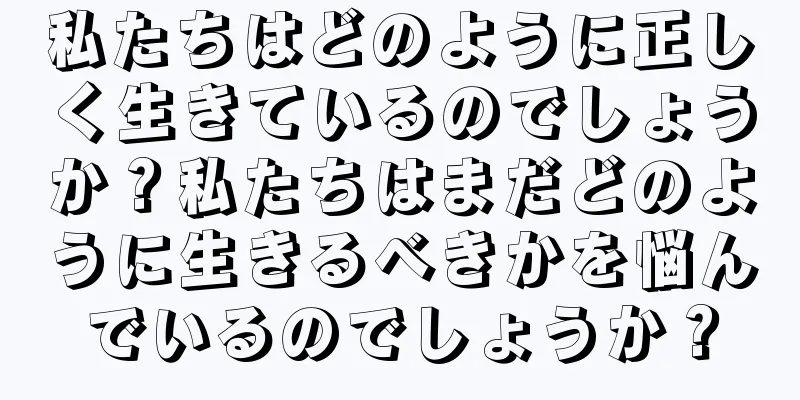 私たちはどのように正しく生きているのでしょうか？私たちはまだどのように生きるべきかを悩んでいるのでしょうか？
