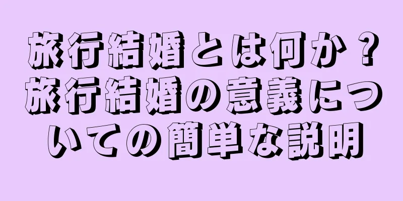 旅行結婚とは何か？旅行結婚の意義についての簡単な説明