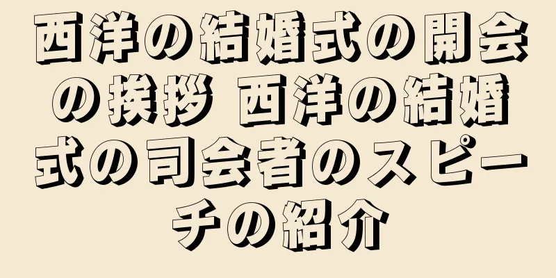 西洋の結婚式の開会の挨拶 西洋の結婚式の司会者のスピーチの紹介