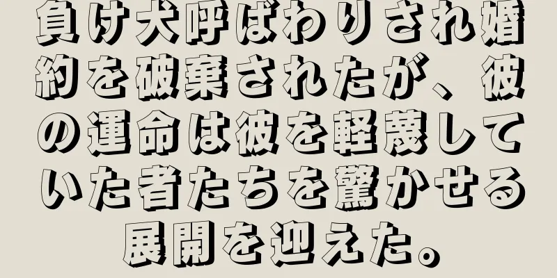 負け犬呼ばわりされ婚約を破棄されたが、彼の運命は彼を軽蔑していた者たちを驚かせる展開を迎えた。