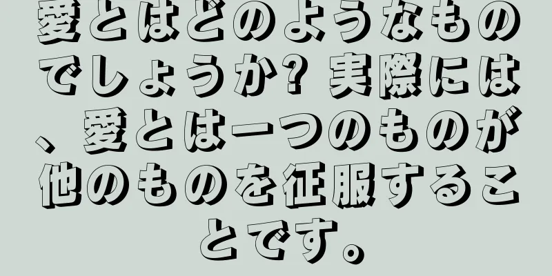 愛とはどのようなものでしょうか? 実際には、愛とは一つのものが他のものを征服することです。