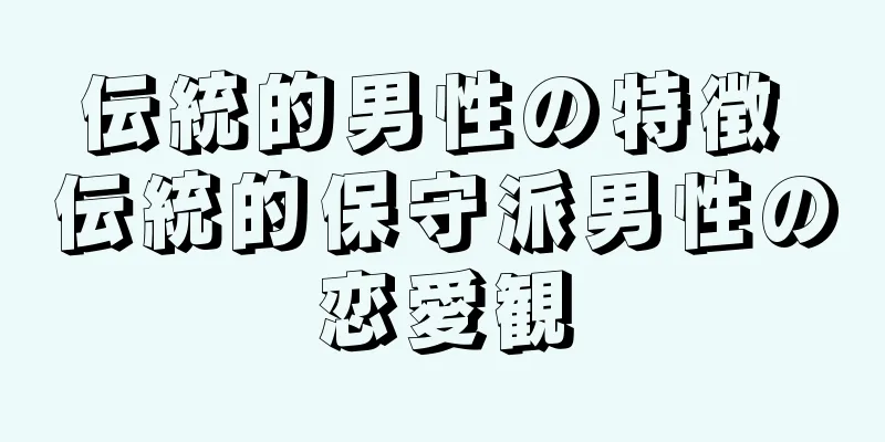 伝統的男性の特徴 伝統的保守派男性の恋愛観