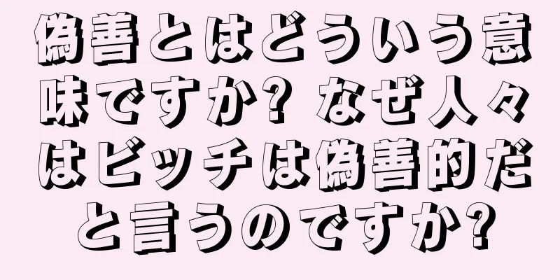 偽善とはどういう意味ですか? なぜ人々はビッチは偽善的だと言うのですか?