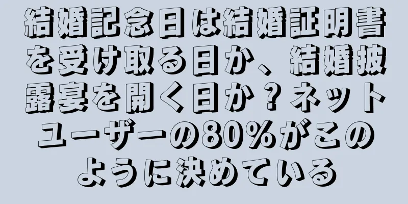 結婚記念日は結婚証明書を受け取る日か、結婚披露宴を開く日か？ネットユーザーの80％がこのように決めている