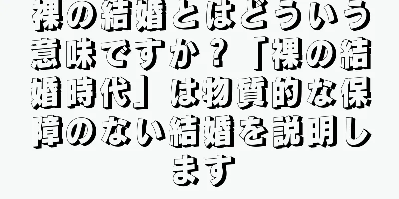 裸の結婚とはどういう意味ですか？「裸の結婚時代」は物質的な保障のない結婚を説明します