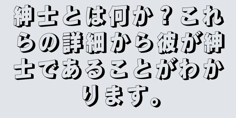 紳士とは何か？これらの詳細から彼が紳士であることがわかります。