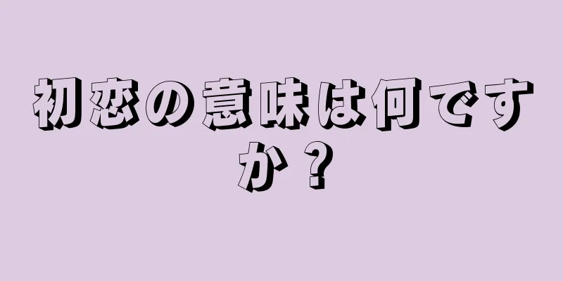 初恋の意味は何ですか？