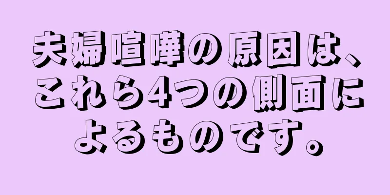 夫婦喧嘩の原因は、これら4つの側面によるものです。