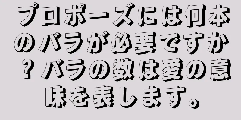 プロポーズには何本のバラが必要ですか？バラの数は愛の意味を表します。